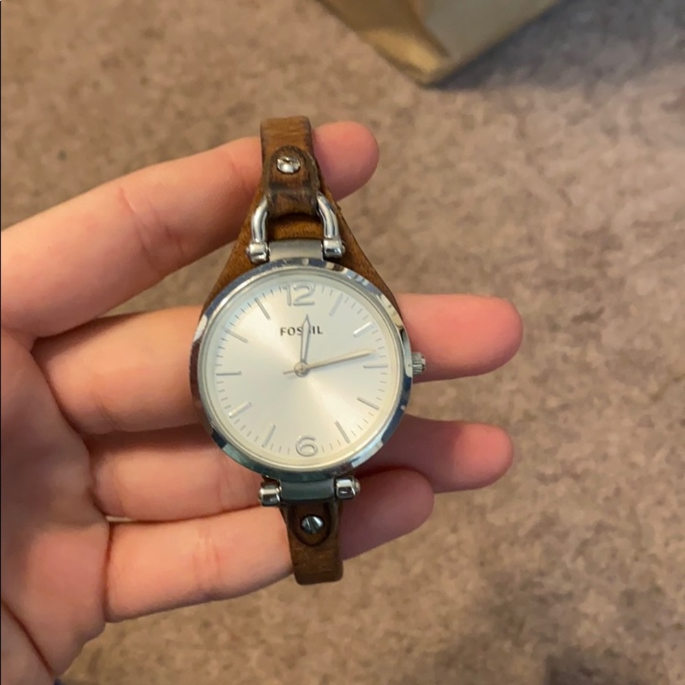 Used Brown Leather Fossil watch